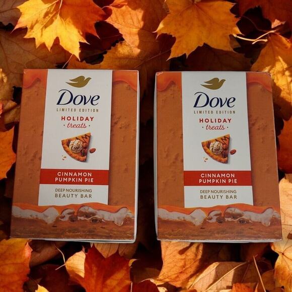 Dove Soap Holiday Treats Beauty Bar Soaps Cinnamon Pumpkin Pie Lot Of 2 New - Picture 1 of 4